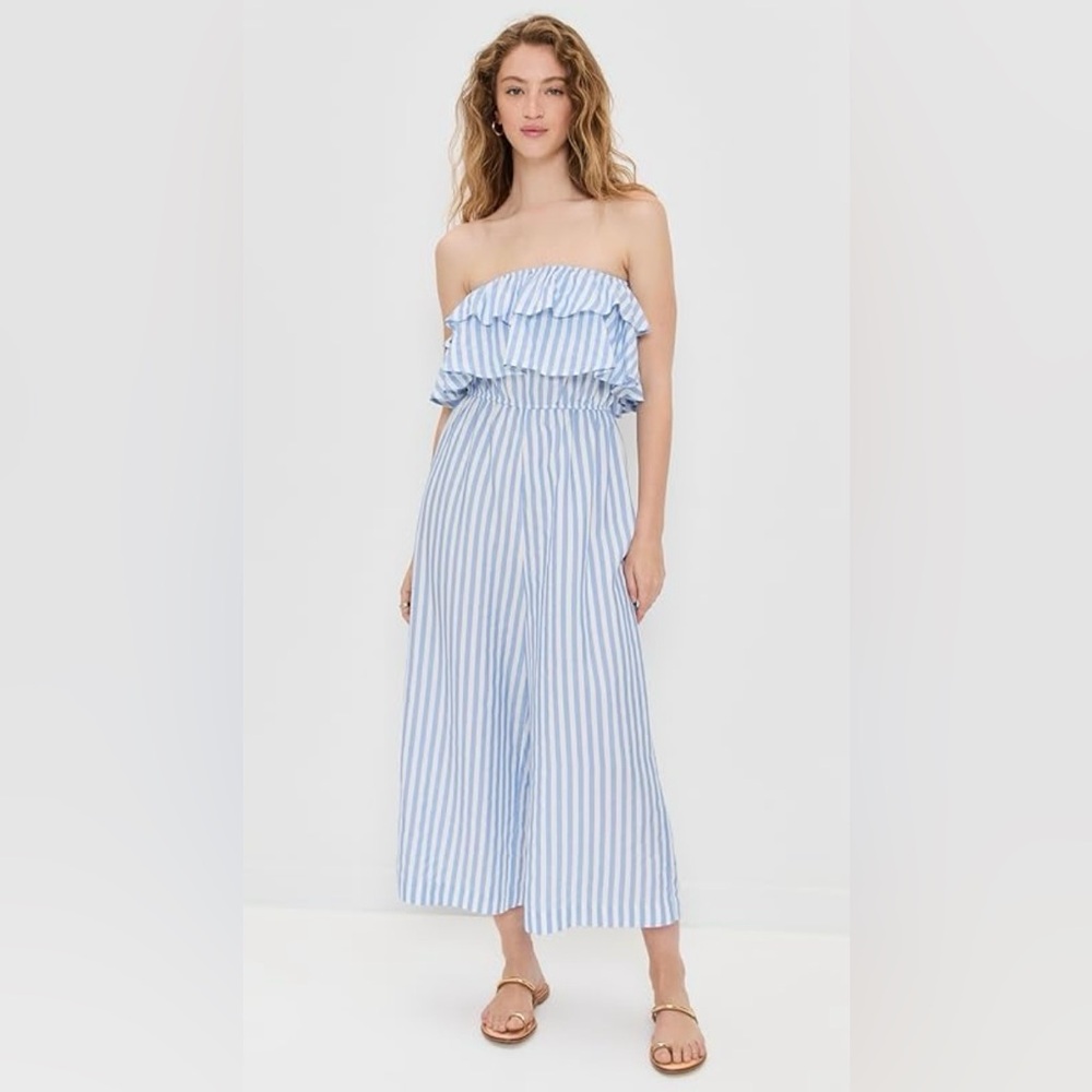 Pixie Market Stripe Ruffle Jumpsuit
In: Blue Stripe